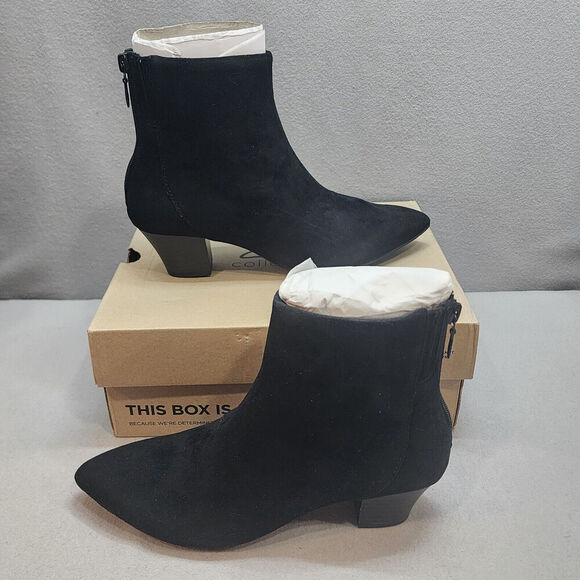 Clarks Teresa Boot Women's Black Leather Ankle Back Zip Size‎ 7 - NIB - Picture 2 of 9